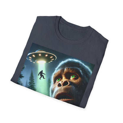 Bigfoot UFO Unisex T-Shirt, Funny Graphic Tee, Gift for Alien Lovers, Unique Summer Shirt, Casual Everyday Wear, t-shirt, tshirts, party, png, tshirt