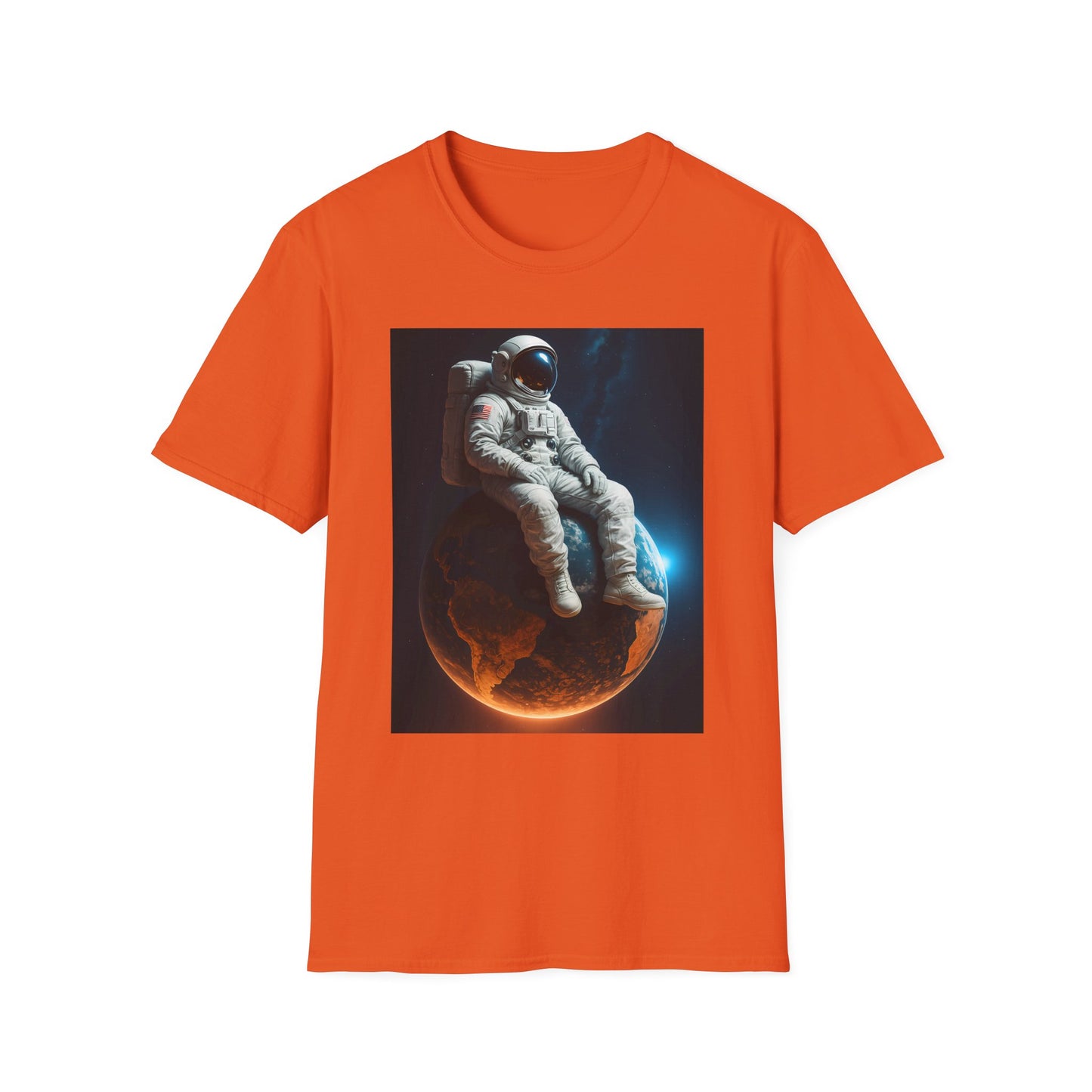 Sitting on an Earth, Cosmic Astronaut T-Shirt, Unisex Graphic Tee, Space Lover Gift, Casual Wear, Astronomy Fan Shirt, Graphic Tee, t-shirt, tshirt, png