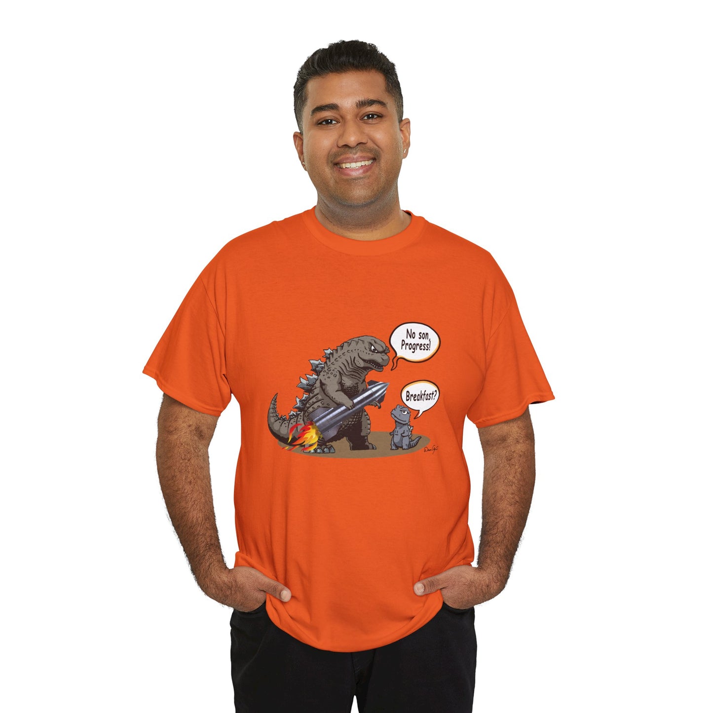 Godzilla, Son and SpaceX, Unisex Heavy Cotton Tee, print design, t-shirt, t-shirts, t-shirts, png, funny, cartoons, tee