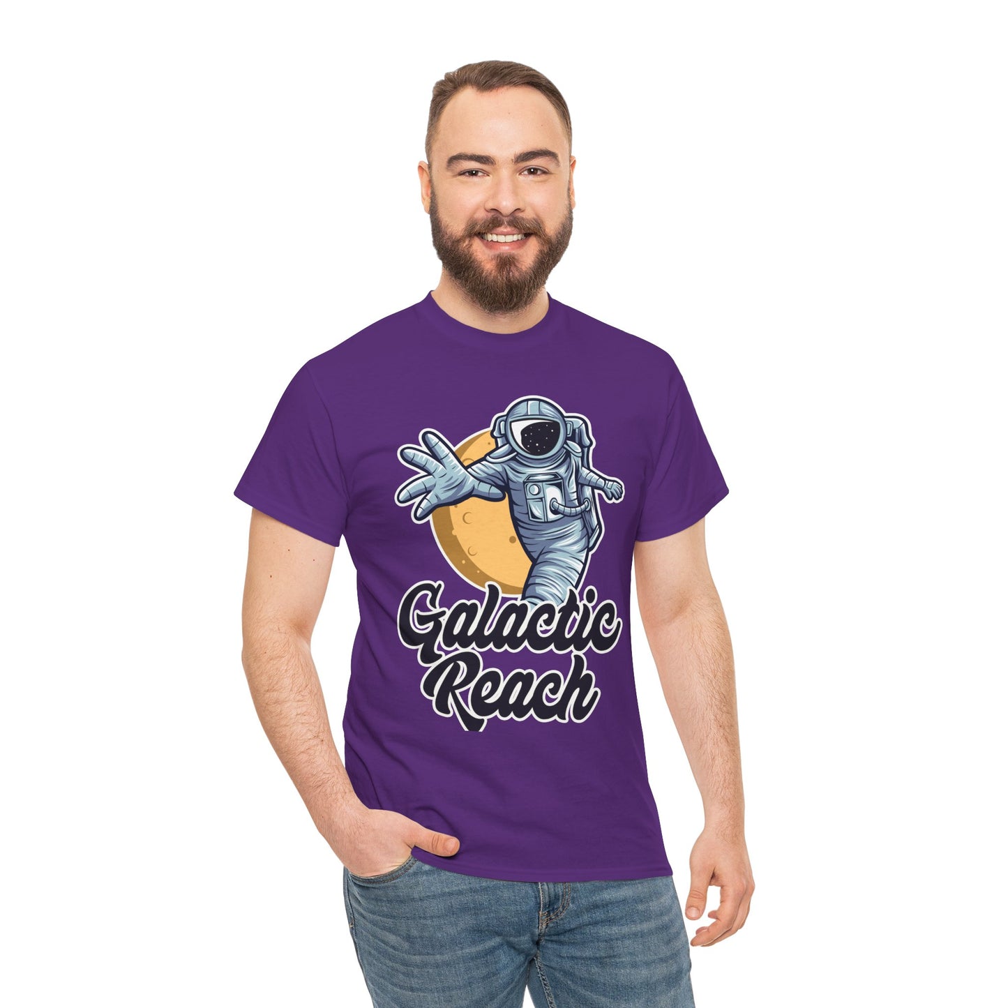 Galactic Reach, Astronaut, Unisex Heavy Cotton Tee, Express Delivery available, graphic design, png