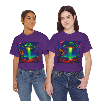 Area 51 Stop UFO Abduction T-Shirt — Neon Alien Invasion Tee