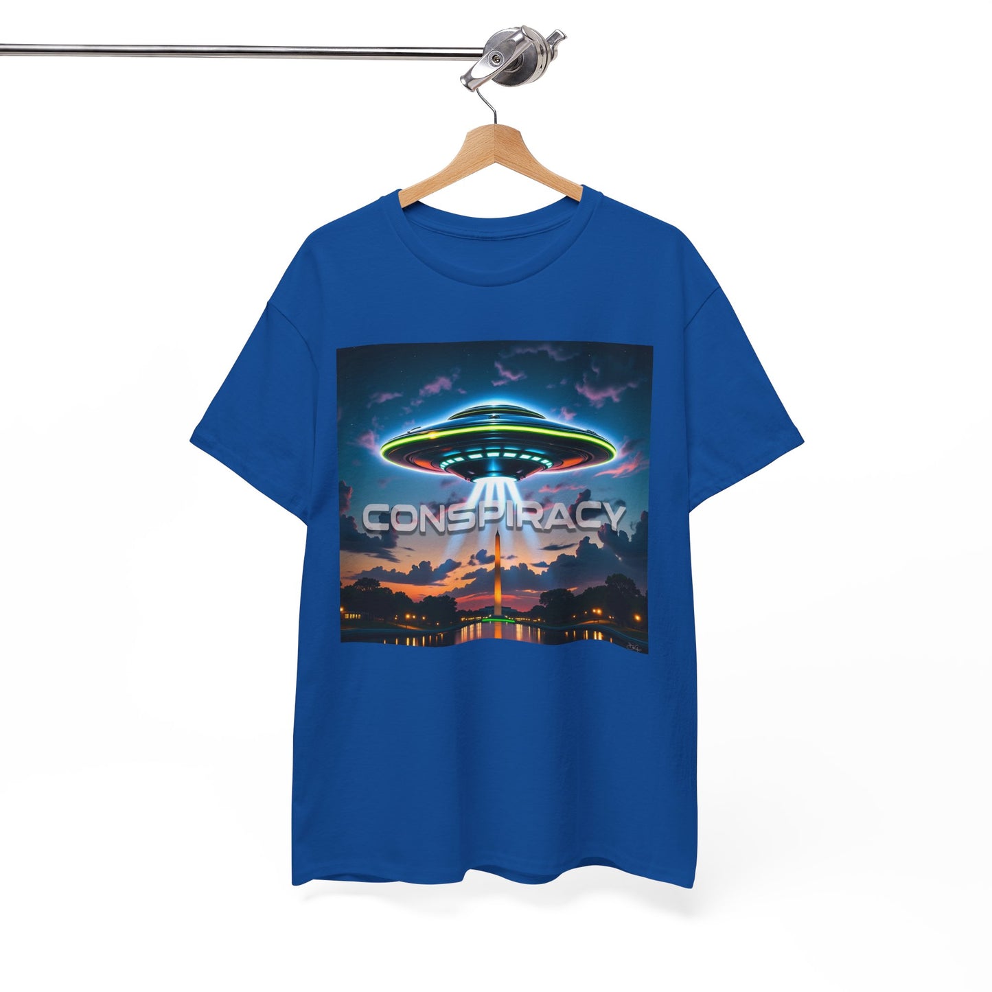 Retro Neon Alien UFO T-Shirt — "Conspiracy at DC" Graphic Tee
