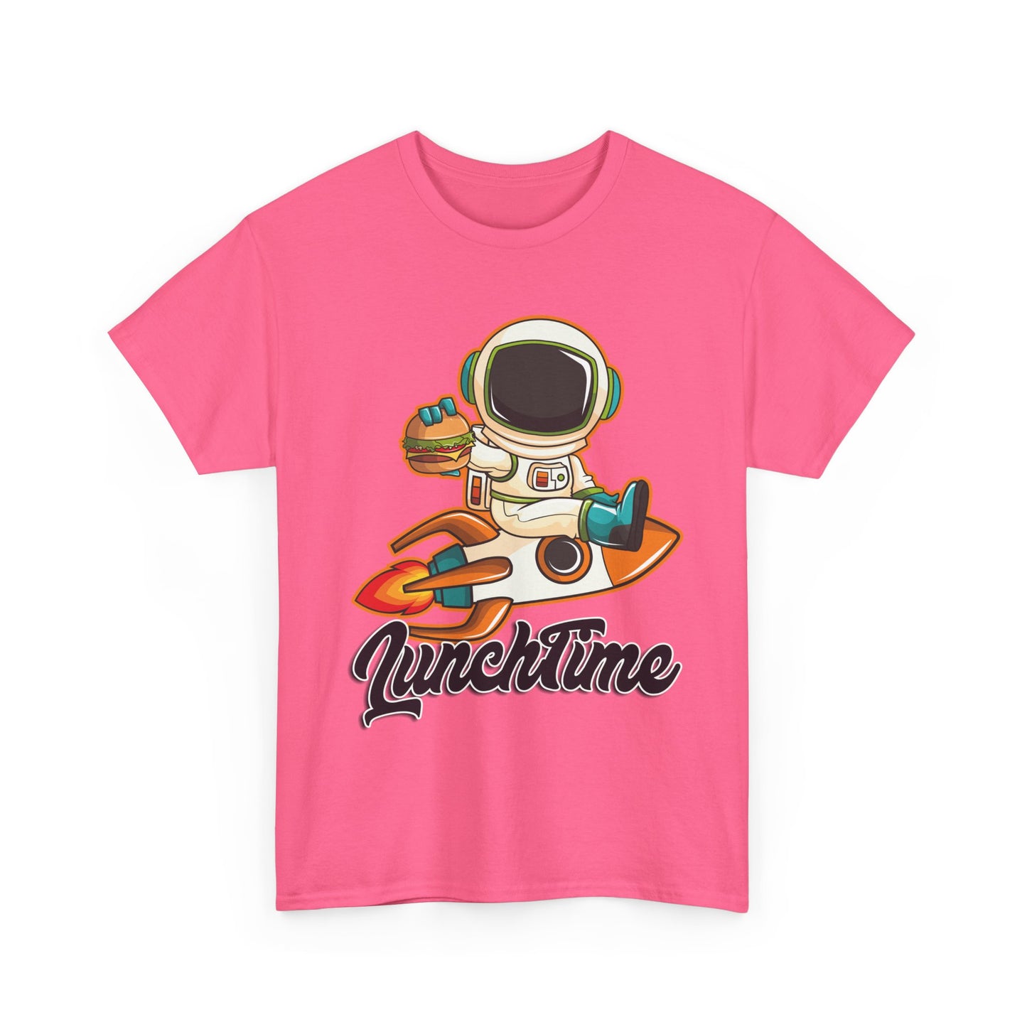 Astronaut Lunchtime Unisex Heavy Cotton Tee - Fun Graphic T-Shirt for Space Lovers, GraphicTees, png, t-shirts, tshirts