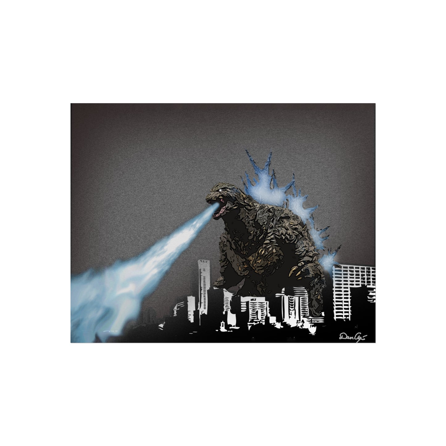 Godzilla Minus One, Fine Art Posters, Godzilla movie rendition, monsters, movies, posters, canvas, fine art, graphic design, png, CanvasPrints