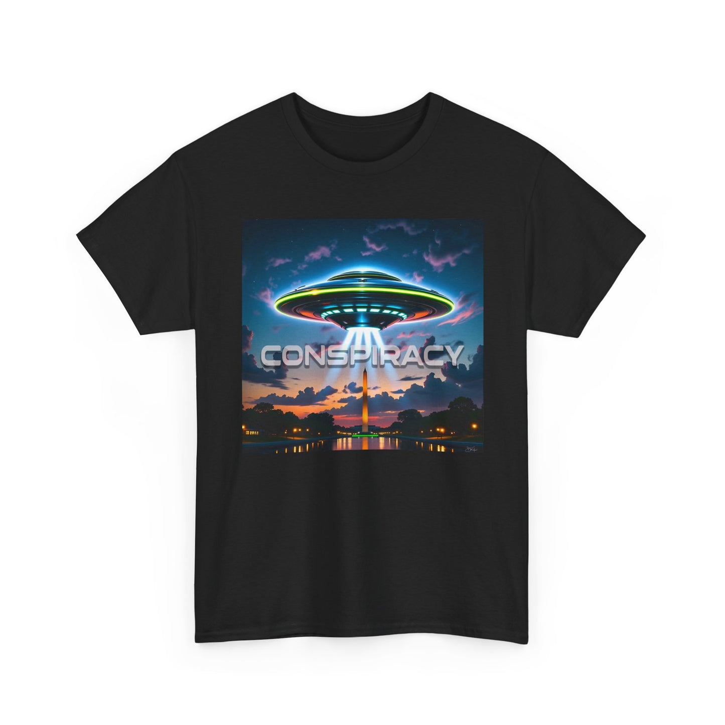 Retro Neon Alien UFO T-Shirt — "Conspiracy at DC" Graphic Tee