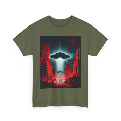 Taken, Unisex Heavy Cotton Tee, UFO inspired t-shirt, graphic design, art, png, t-shirts, tshirts, tee