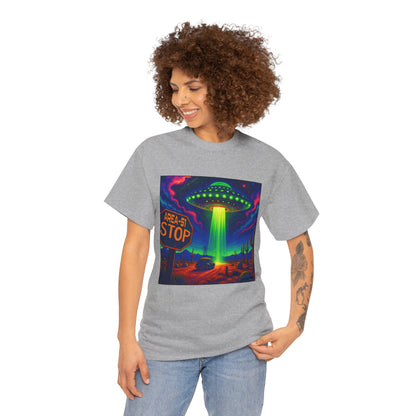 Area 51 Stop UFO Abduction T-Shirt — Neon Alien Invasion Tee