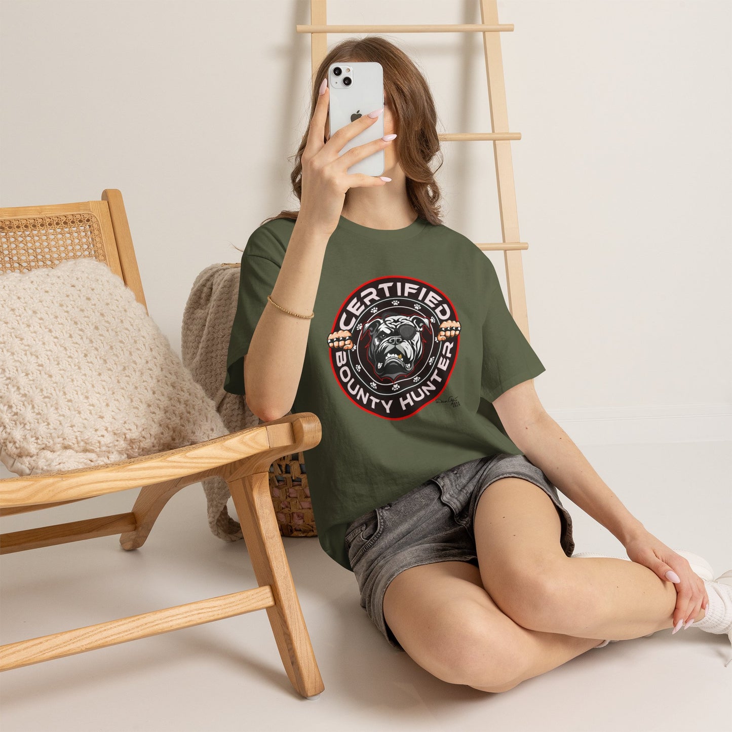 Certified Bounty Hunter, Unisex Heavy Cotton Tee, comedy, bulldog, print design, png, GraphicTees