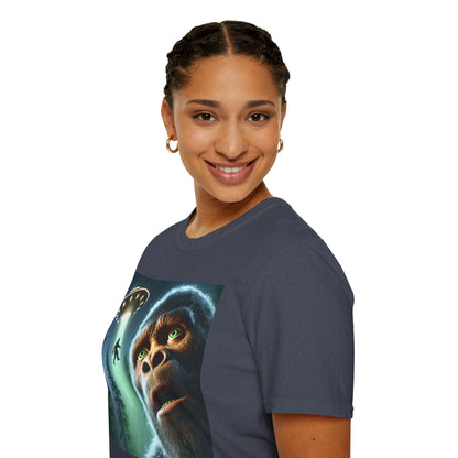 Bigfoot UFO Unisex T-Shirt, Funny Graphic Tee, Gift for Alien Lovers, Unique Summer Shirt, Casual Everyday Wear, t-shirt, tshirts, party