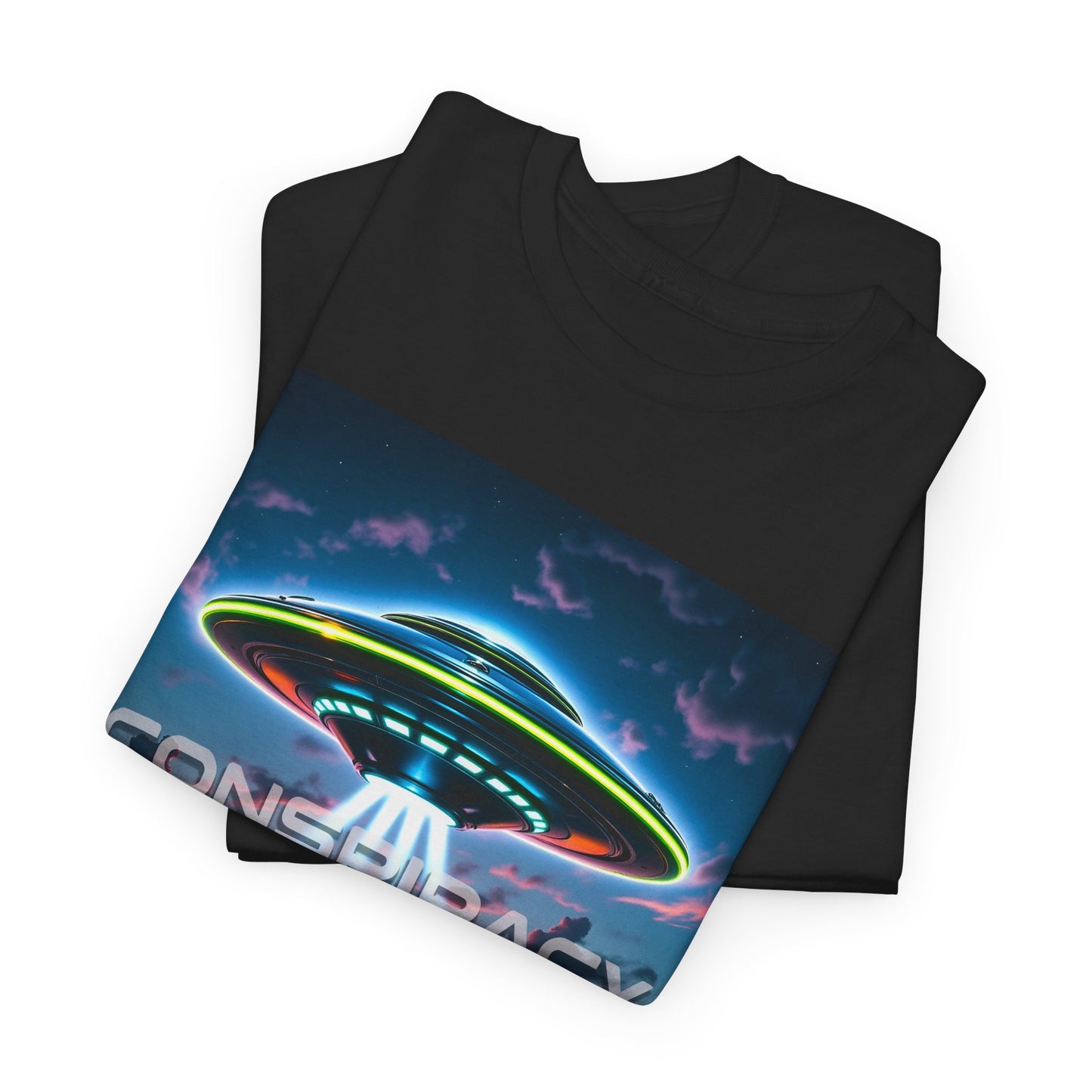 Retro Neon Alien UFO T-Shirt — "Conspiracy at DC" Graphic Tee
