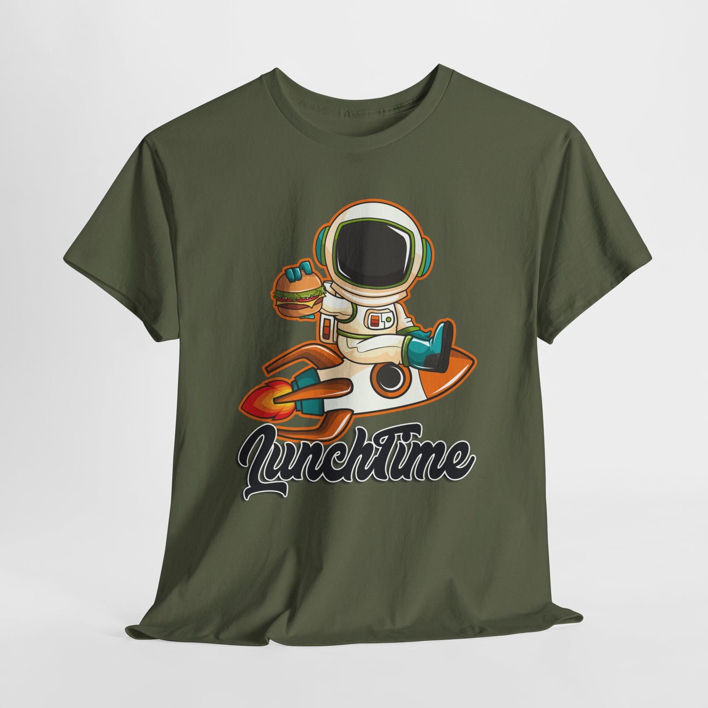 Astronaut Lunchtime Unisex Heavy Cotton Tee - Fun Graphic T-Shirt for Space Lovers, GraphicTees, png, t-shirts, tshirts
