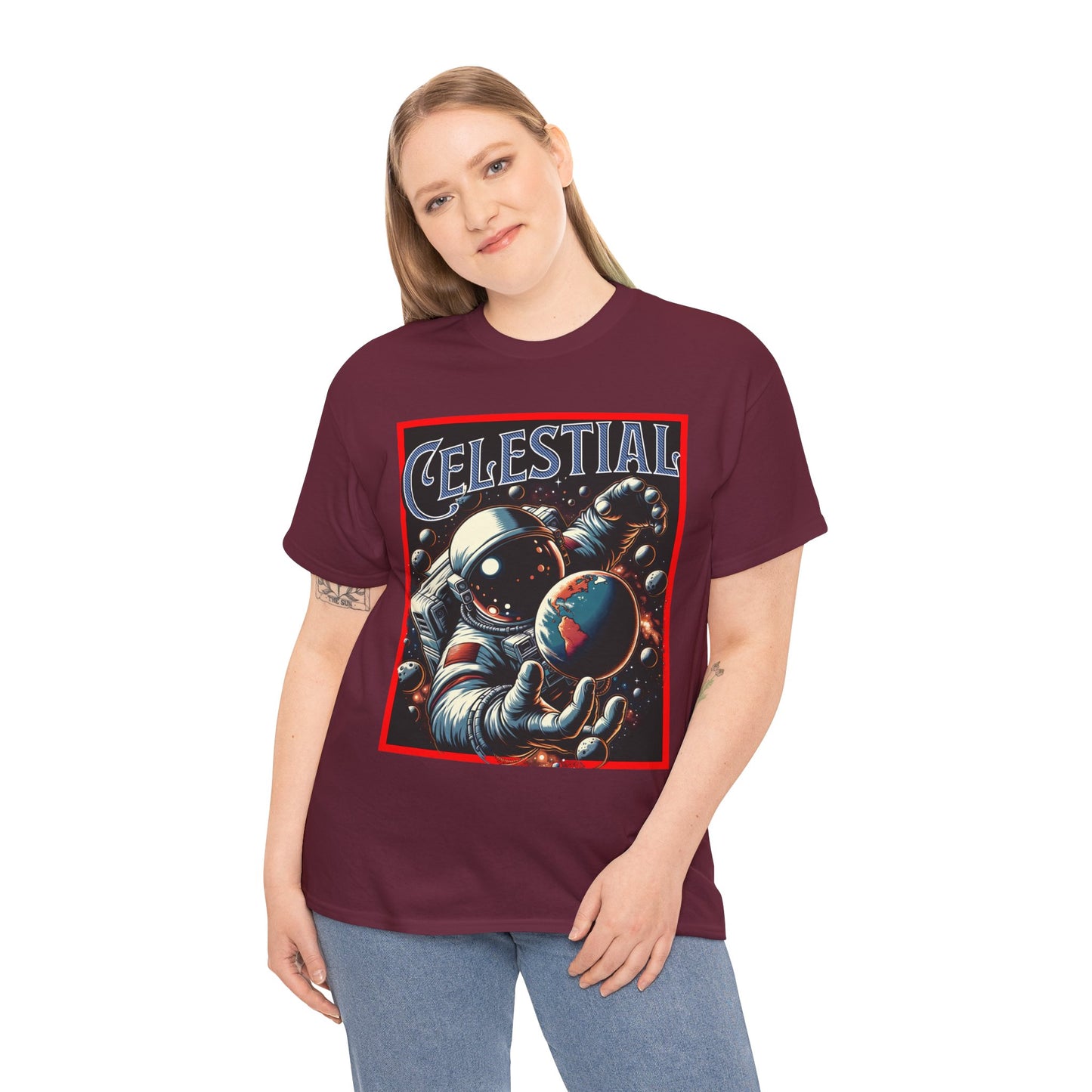 Celestial Astronaut Tee - Unisex Vintage Space Graphic T-Shirt, png, t-shirt, tshirts