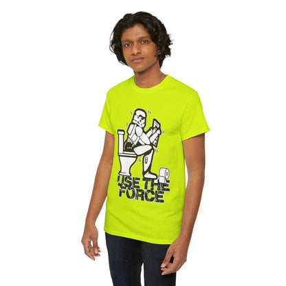 Use The Force, Unisex Heavy Cotton Tee, Star Wars, funny, restroom jokes, graphic design, png