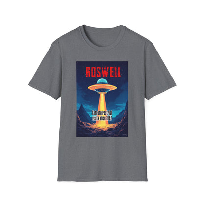 Roswell Alien Encounter Unisex T-Shirt, Retro Space UFO Tee, Sci-Fi Lovers Gift, Convention Wear, Extraterrestrial Tee, graphic design, png