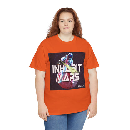 Inhabit Mars, Unisex Heavy Cotton Tee, Space, SpaceX, Universe, UFO, multiverse, graphic design, png, graphic design, t-shirts, tee