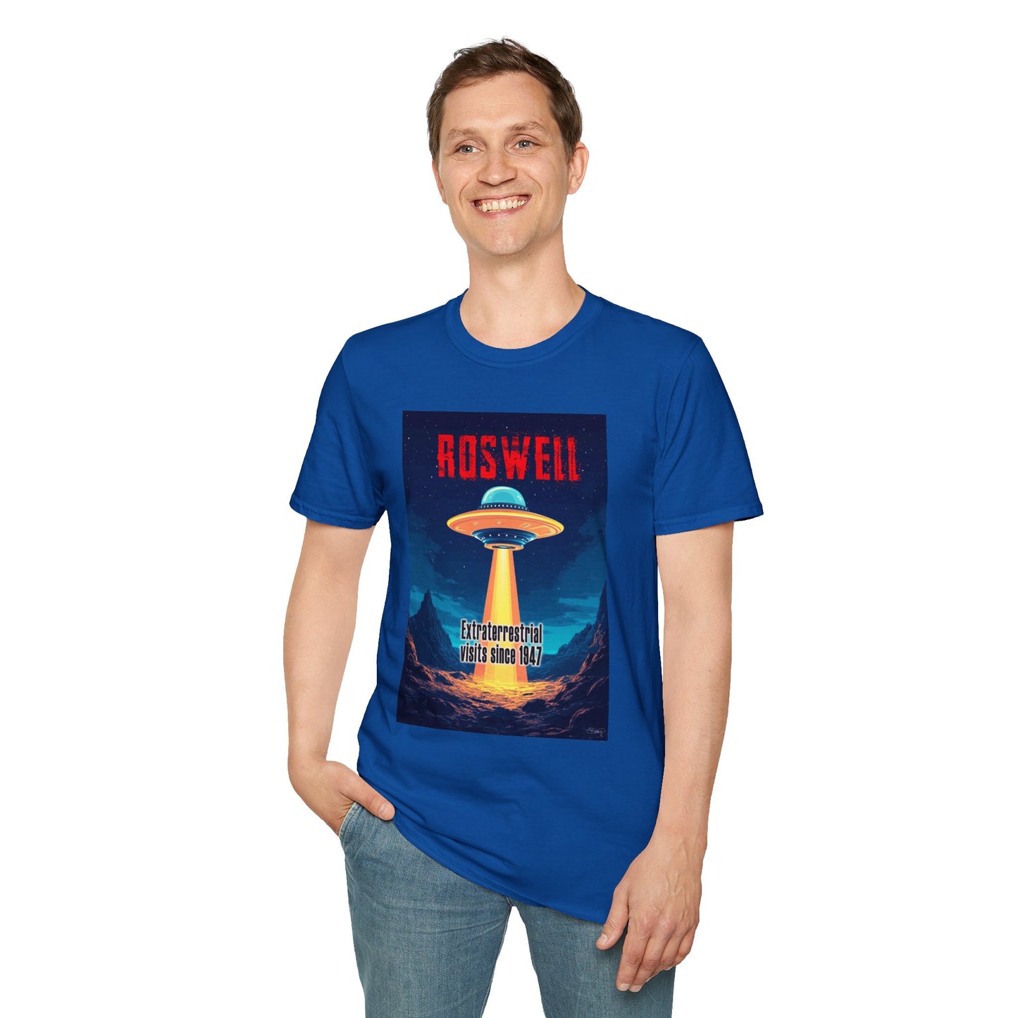 Roswell Alien Encounter Unisex T-Shirt, Retro Space UFO Tee, Sci-Fi Lovers Gift, Convention Wear, Extraterrestrial Tee, graphic design, png