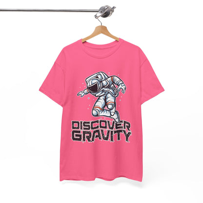 Discover Gravity. Unisex Heavy Cotton Tee - Fun Astronaut, Astronomy Graphic Tee - Unisex graphic design, png Express Delivery available