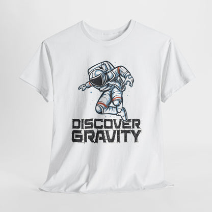 Discover Gravity. Unisex Heavy Cotton Tee - Fun Astronaut, Astronomy Graphic Tee - Unisex graphic design, png Express Delivery available