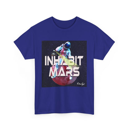 Inhabit Mars, Unisex Heavy Cotton Tee, Space, SpaceX, Universe, UFO, multiverse, graphic design, png, graphic design, t-shirts, tee