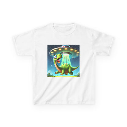 Dinosaur UFO Kids Tee, Fun Graphic Shirt for Boys and Girls, Perfect for Birthdays, Parties, Casual Wear, Gifts, tshirt, t-shirt, png, dino