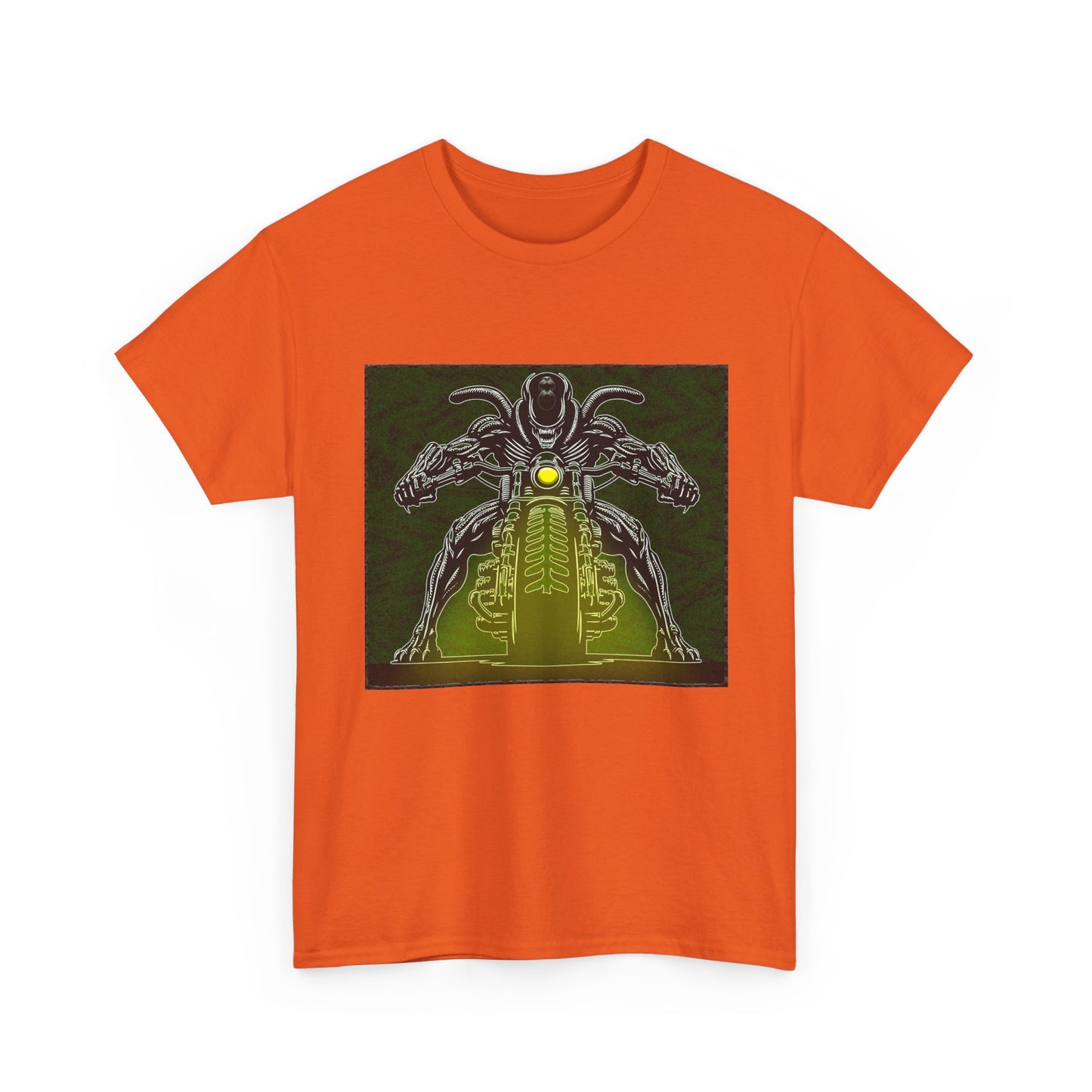 Alien Biker Neon Sci‑Fi Motorcycle T-Shirt