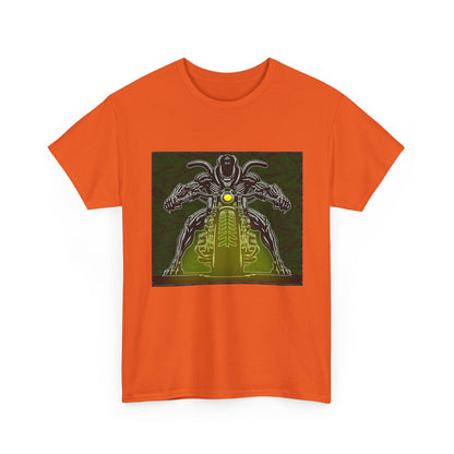 Alien Biker Neon Sci‑Fi Motorcycle T-Shirt