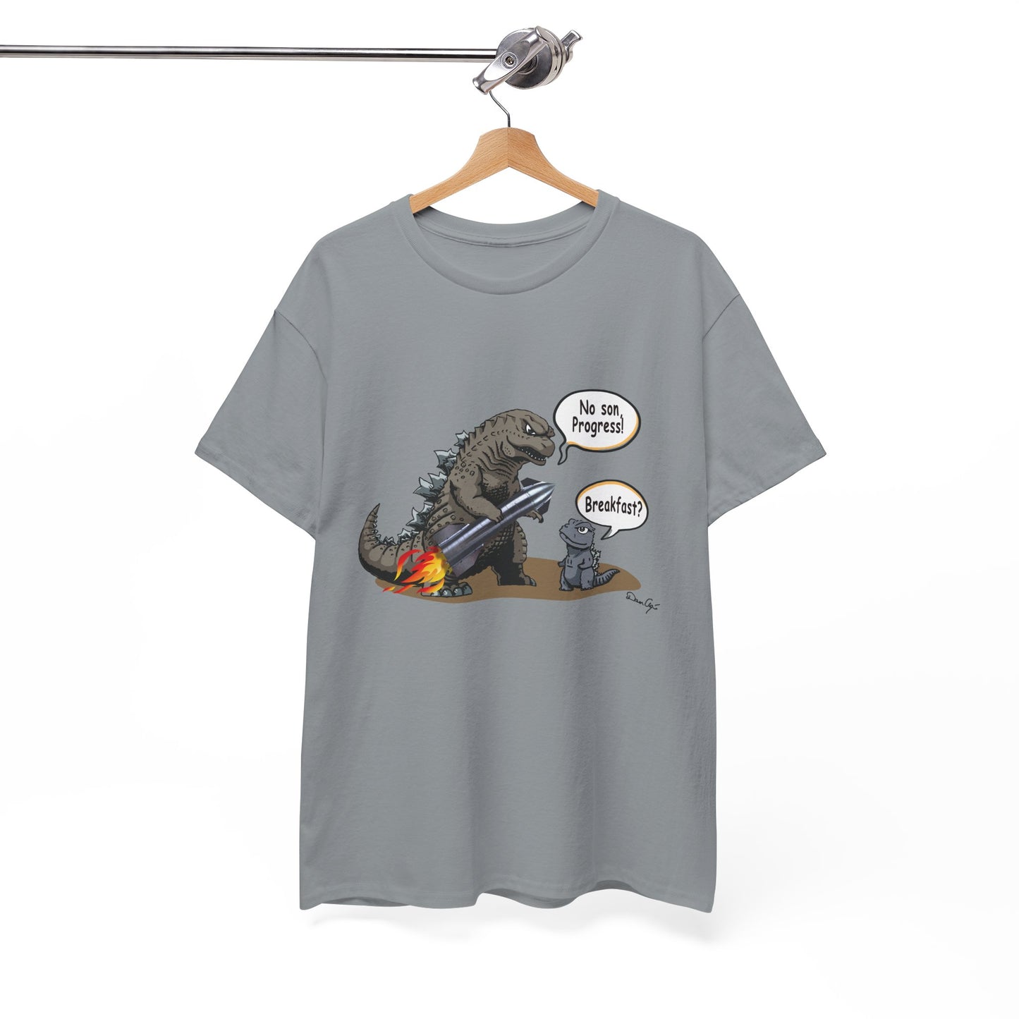 Godzilla, Son and SpaceX, Unisex Heavy Cotton Tee, print design, t-shirt, t-shirts, t-shirts, png, funny, cartoons, tee