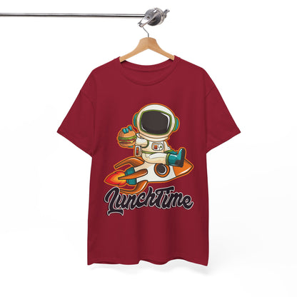 Astronaut Lunchtime Unisex Heavy Cotton Tee - Fun Graphic T-Shirt for Space Lovers, GraphicTees, png, t-shirts, tshirts