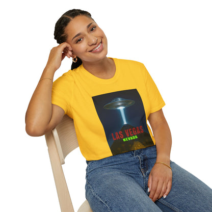 Luxor UFO, Las Vegas UFO Unisex Softstyle T-Shirt - Retro Nevada Design, graphic design, t-shirts, tshirts, tees, GraphicTees, png