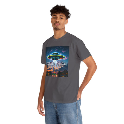 Retro Neon Alien UFO T-Shirt — "Conspiracy at DC" Graphic Tee