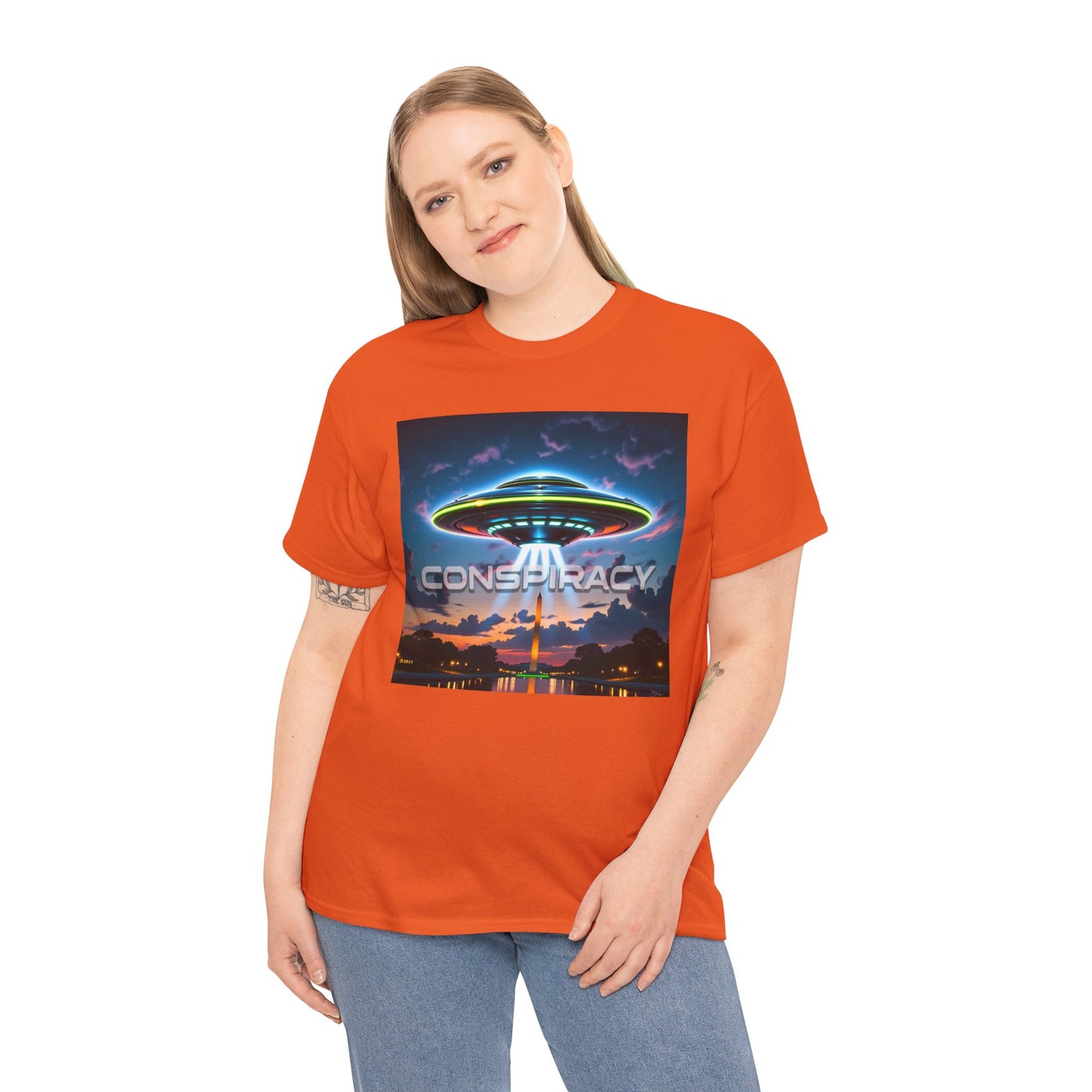 Retro Neon Alien UFO T-Shirt — "Conspiracy at DC" Graphic Tee