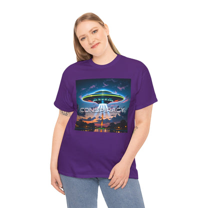 Retro Neon Alien UFO T-Shirt — "Conspiracy at DC" Graphic Tee