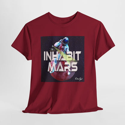 Inhabit Mars, Unisex Heavy Cotton Tee, Space, SpaceX, Universe, UFO, multiverse, graphic design, png, graphic design, t-shirts, tee