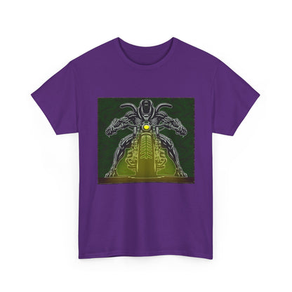 Alien Biker Neon Sci‑Fi Motorcycle T-Shirt