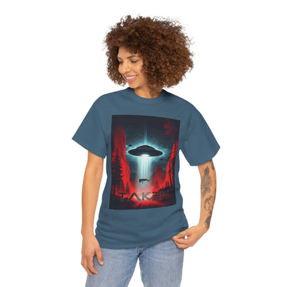 Taken, Unisex Heavy Cotton Tee, UFO inspired t-shirt, graphic design, art, png, t-shirts, tshirts, tee