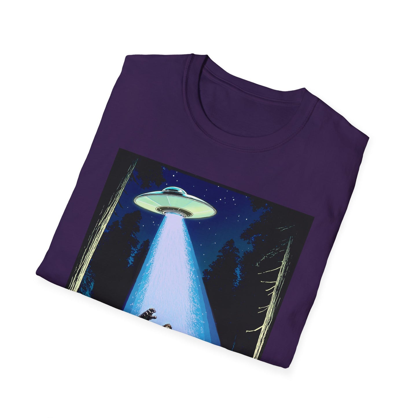 Bigfoot Probe Unisex Softstyle T-Shirt - Fun UFO Graphic Tee, Perfect Gift, Halloween, Nerd Culture, Outdoors, Alien, Graphic tees, t-shirts, Graphic design, t-shirts, tees