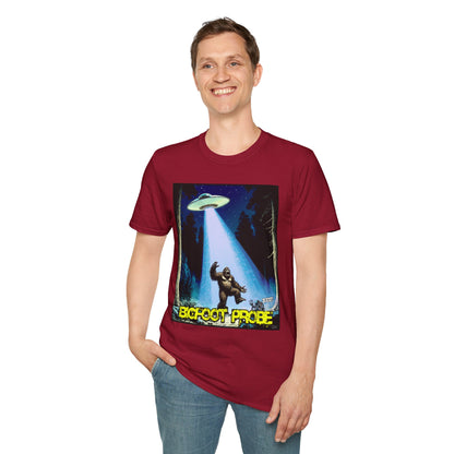 Bigfoot Probe Unisex Softstyle T-Shirt - Fun UFO Graphic Tee, Perfect Gift, Halloween, Nerd Culture, Outdoors, Alien, Graphic tees, t-shirts, Graphic design, t-shirts, tees