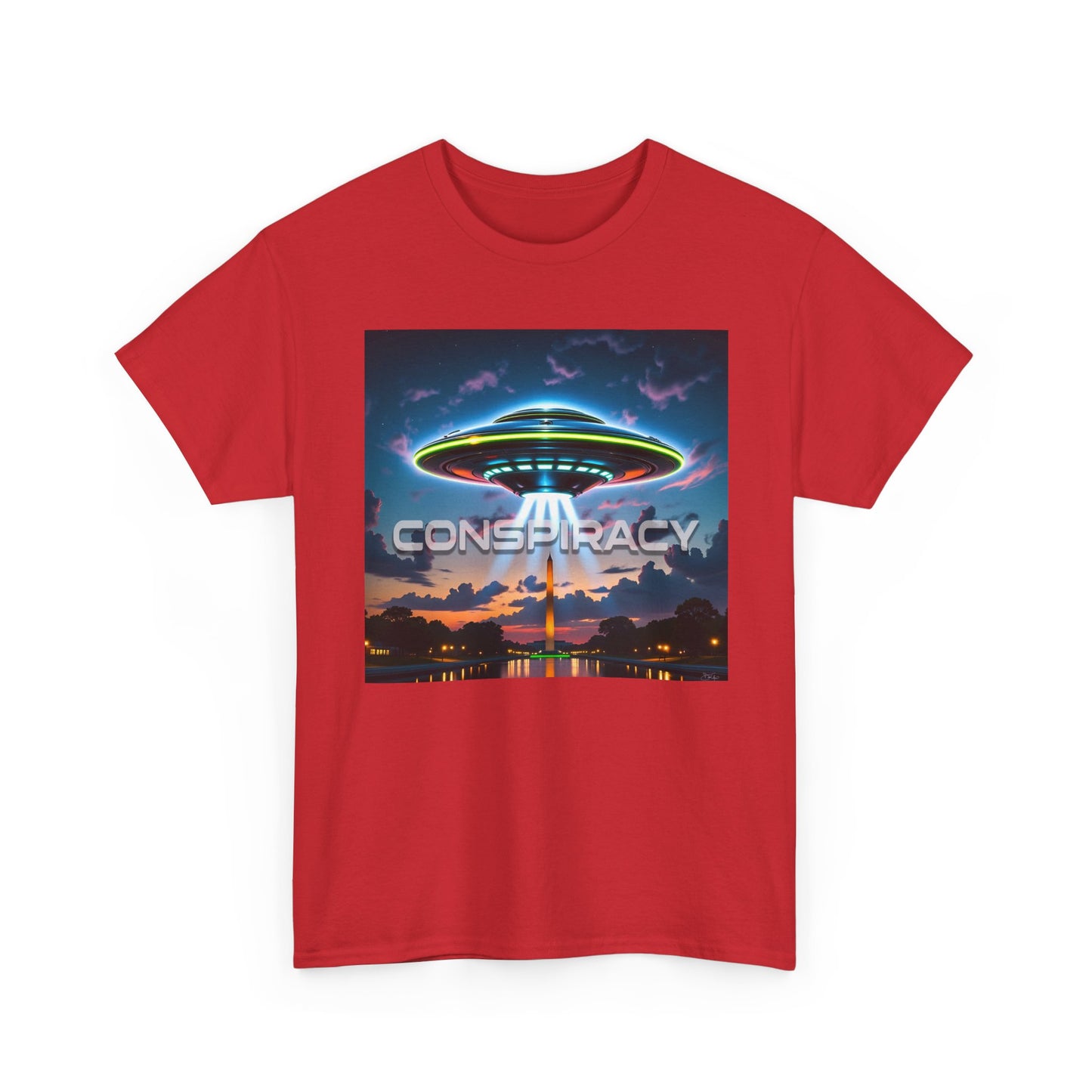 Retro Neon Alien UFO T-Shirt — "Conspiracy at DC" Graphic Tee