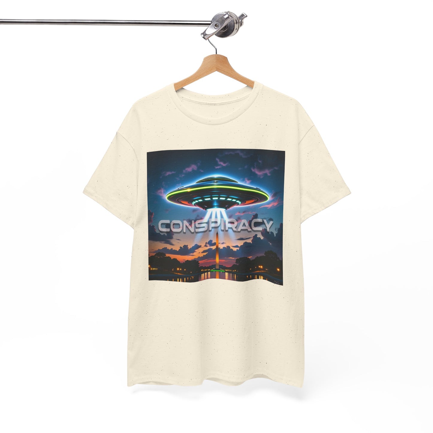 Retro Neon Alien UFO T-Shirt — "Conspiracy at DC" Graphic Tee