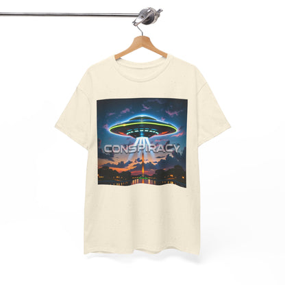 Retro Neon Alien UFO T-Shirt — "Conspiracy at DC" Graphic Tee