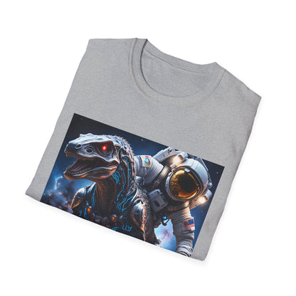 Space Dinosaur Unisex Softstyle T-Shirt, Fun Gift for Kids, Science Fiction Tee, Unique Graphic Shirt, Cool Outfit for Parties, t-shirt, tshirt, png