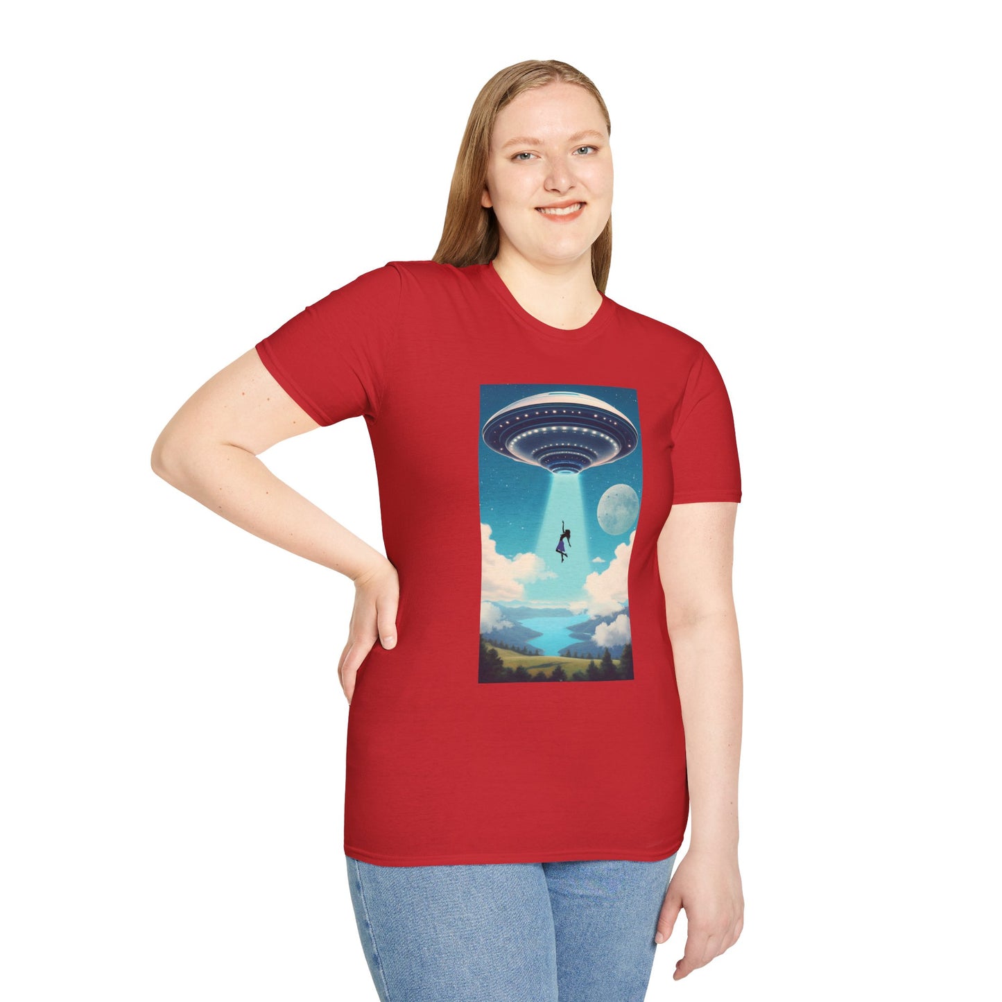 Cosmic Abduction Unisex T-Shirt | Space Alien Tee, UFO Graphic Shirt, Sci-Fi Fan Gift, Casual Style, Cool Vintage Look