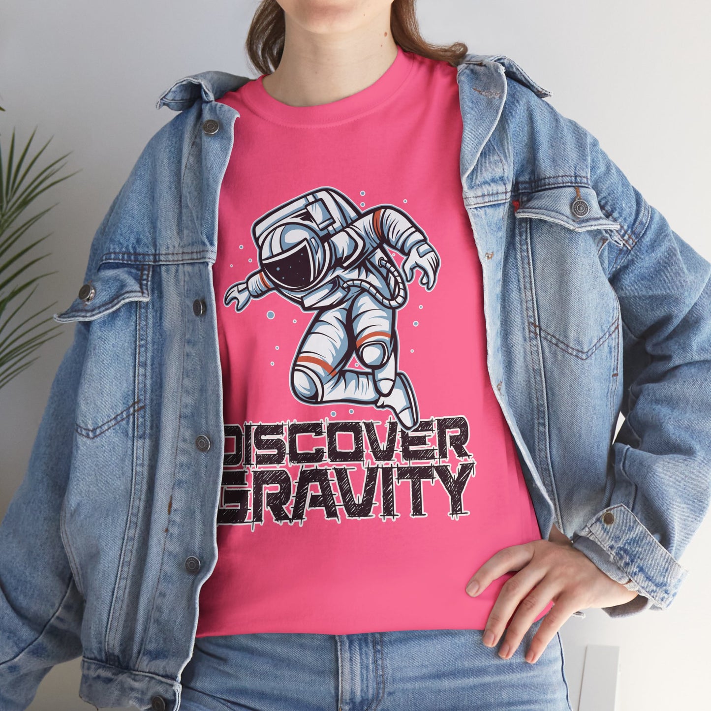 Discover Gravity. Unisex Heavy Cotton Tee - Fun Astronaut, Astronomy Graphic Tee - Unisex graphic design, png Express Delivery available