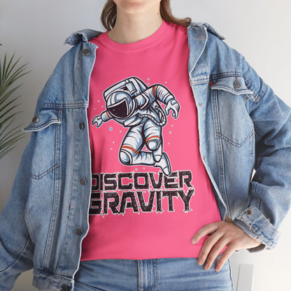 Discover Gravity. Unisex Heavy Cotton Tee - Fun Astronaut, Astronomy Graphic Tee - Unisex graphic design, png Express Delivery available