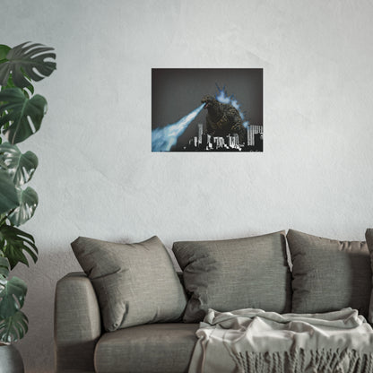 Godzilla Minus One, Fine Art Posters, Godzilla movie rendition, monsters, movies, posters, canvas, fine art, graphic design, png, CanvasPrints