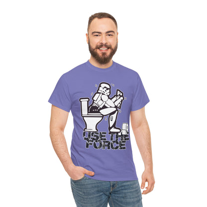 Use The Force, Unisex Heavy Cotton Tee, Star Wars, funny, restroom jokes, graphic design, png