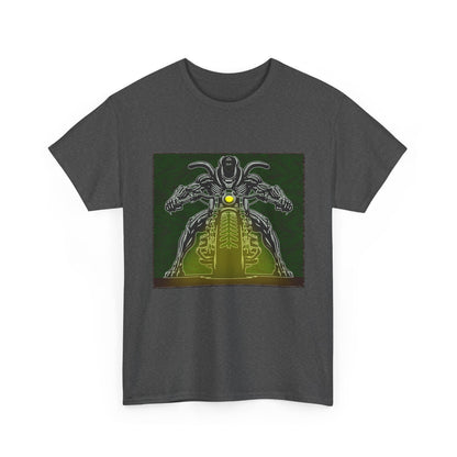 Alien Biker Neon Sci‑Fi Motorcycle T-Shirt