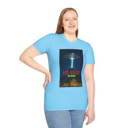Luxor UFO, Las Vegas UFO Unisex Softstyle T-Shirt - Retro Nevada Design, graphic design, t-shirts, tshirts, tees, GraphicTees, png