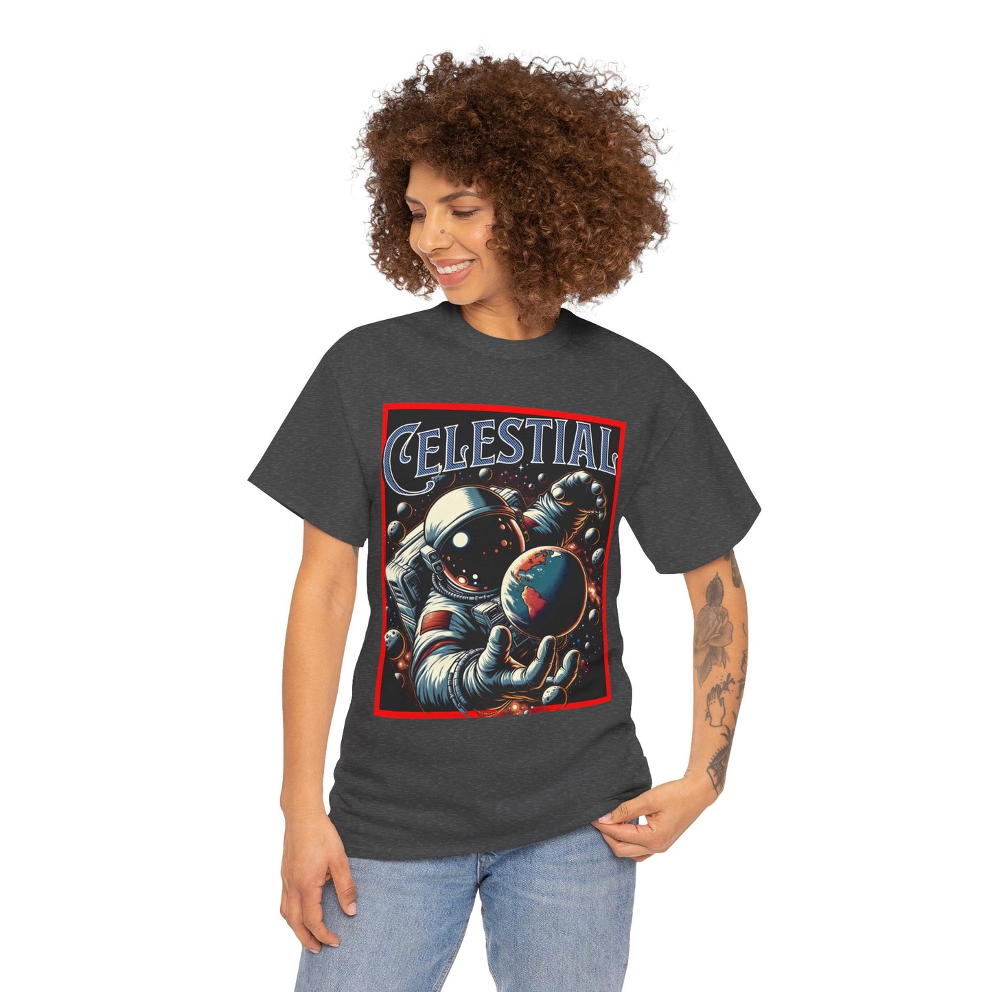 Celestial Astronaut Tee - Unisex Vintage Space Graphic T-Shirt, png, t-shirt, tshirts