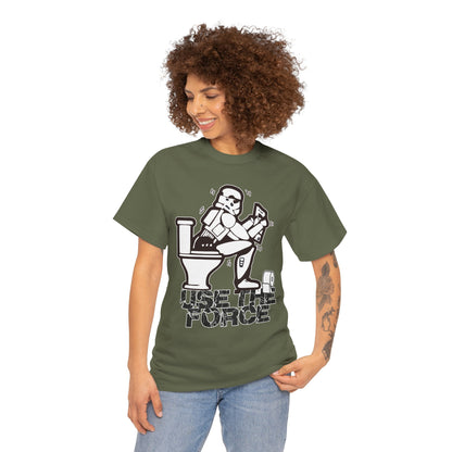 Use The Force, Unisex Heavy Cotton Tee, Star Wars, funny, restroom jokes, graphic design, png